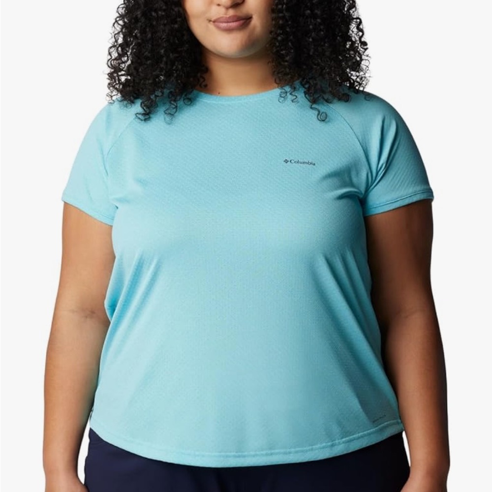 Columbia Bogata Bay Short Sleeve Tee • Women’s 2X Aquamarine